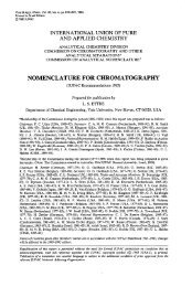 NOMENCLATURE FOR CHROMATOGRAPHY - IUPAC