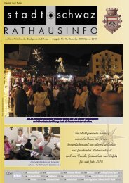 Rathausinfo Ausgabe Dezember 2009 - Schwaz