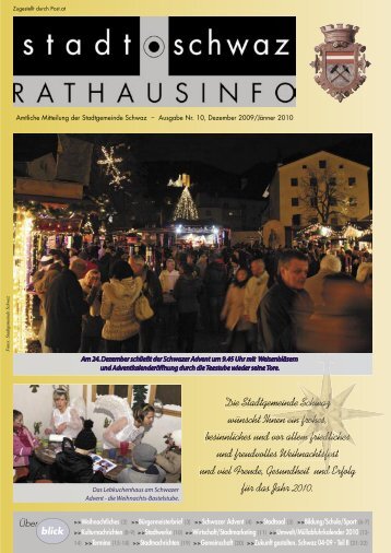 Rathausinfo Ausgabe Dezember 2009 - Schwaz