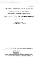 NOMENCLATURE OF TETRAPYRROLES - IUPAC