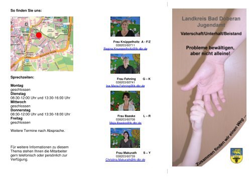 Flyer Jugendamt Vaterschaft/Unterhalt/Beistand