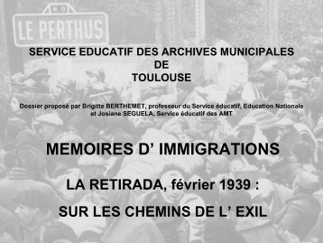 la Retirada février 1939 - Archives municipales de Toulouse