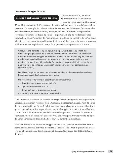 Guide d'enseignement efficace de l'écriture