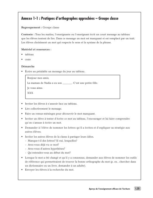 Guide d'enseignement efficace de l'écriture