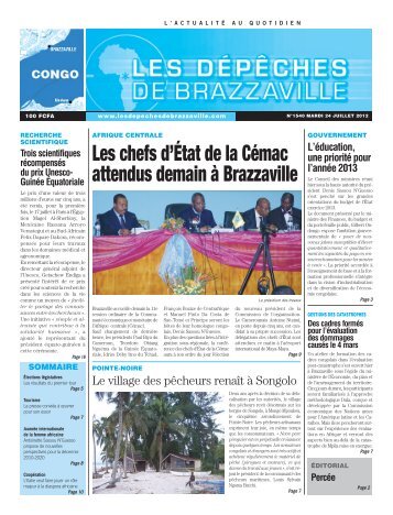 Les chefs d'État de la Cémac attendus demain à Brazzaville