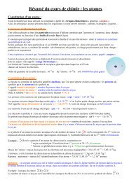 Résumé du cours de chimie : les atomes - physiquepovo