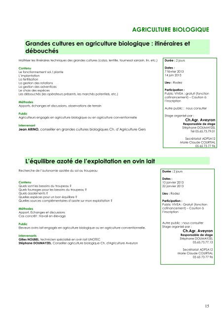 Catalogue des formations 2012-2013 - ADPSA Aveyron