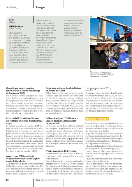 Rapport d'activité 2011 - Cnim.com