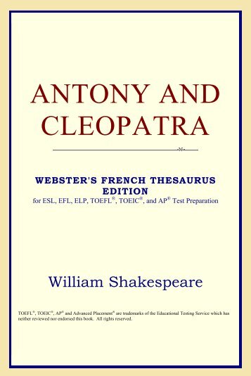 Antony and cleopatra essays
