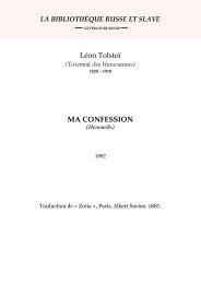 Tolstoi - Ma confession - Littérature russe