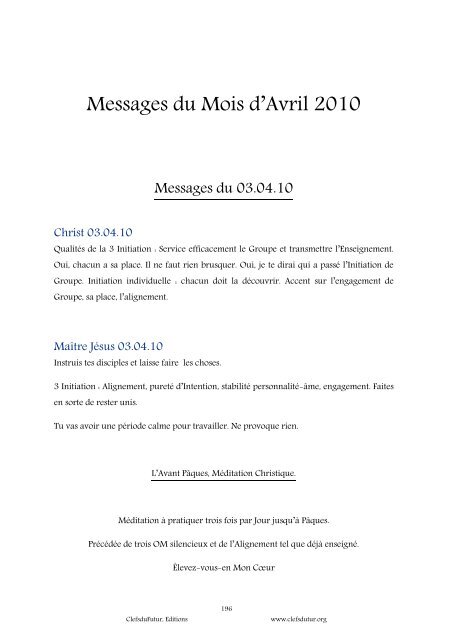 Les Messages de l'Année - Clefs du Futur