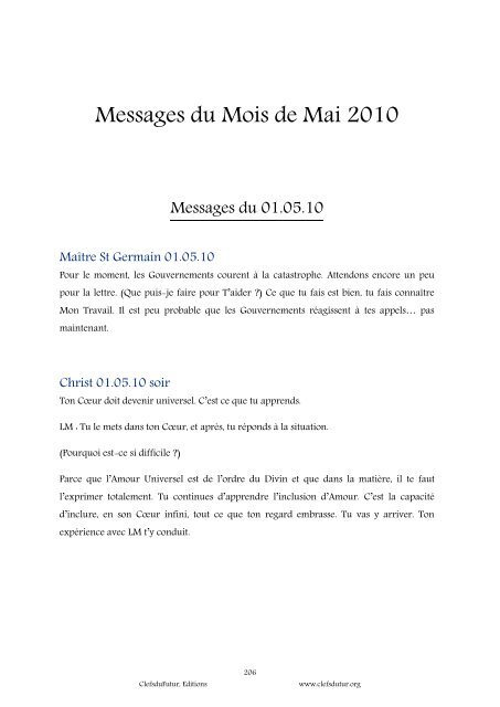 Les Messages de l'Année - Clefs du Futur