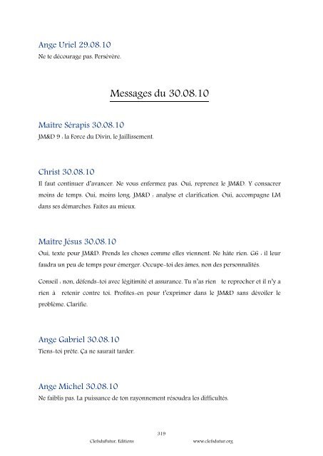 Les Messages de l'Année - Clefs du Futur