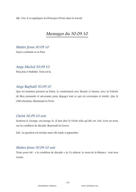 Les Messages de l'Année - Clefs du Futur