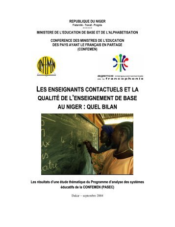 enseignement de base au niger :quel bilan - CONFEMEN