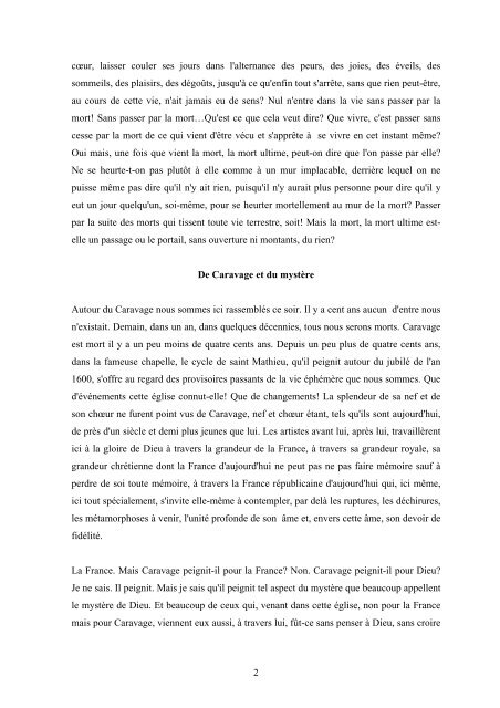 méditation de Dominique Ponnau sur la vie et l'oeuvre du Caravage