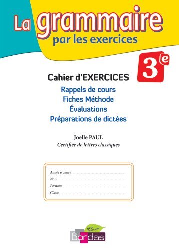 la grammaire par les exercices 3eme nouvelle edition.pdf - Webnode