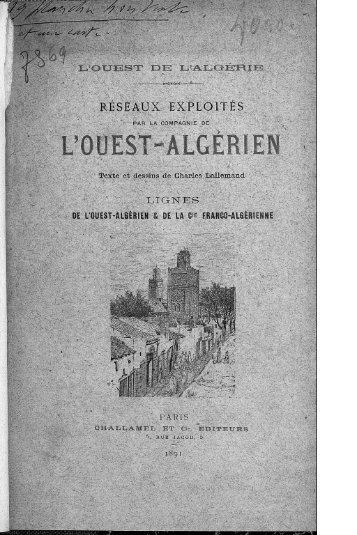 L'Ouest algérien, 1891