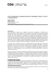 Gestes professionnels, communauté discursive disciplinaire scolaire ...