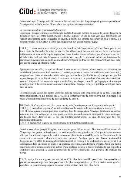 Gestes professionnels, communauté discursive disciplinaire scolaire ...