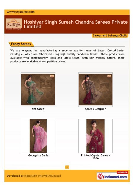 Hoshiyar Singh Suresh Chandra Sarees Private Limited - Imimg