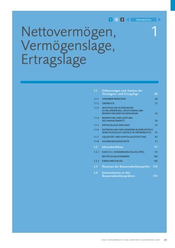 1 Nettovermögen, Vermögenslage, Ertragslage - EADS