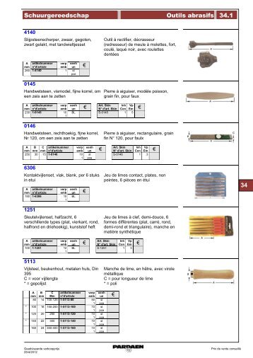 34 Schuurgereedschap Outils abrasifs 34.1 - Pardaen