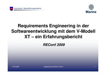 neering in der Software-Entwicklung mit dem V ... - REConf 2009