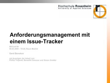 Anforderungsmanagement mit einem Issue-Tracker - REConf 2009