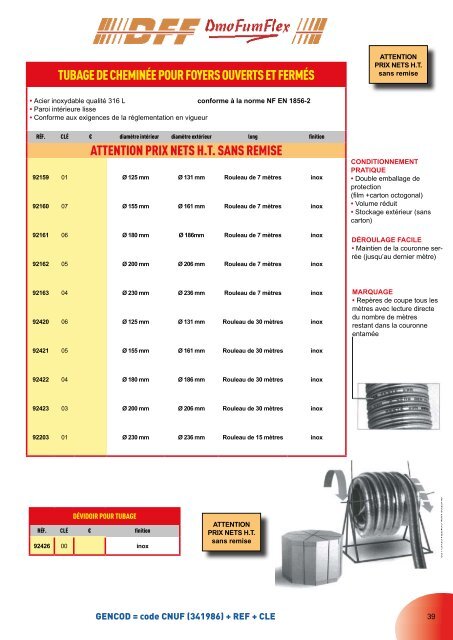 CATALOGUE TARIF 2010-2011