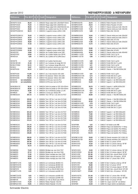 Tarif France Janvier 2012 - Schneider Electric