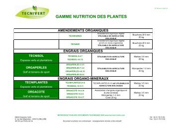 GAMME NUTRITION DES PLANTES - Paysalia 2011