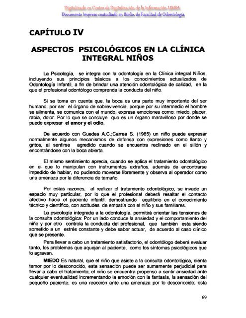 clinica de odontologia integral del niño - Bibliotecas Digitales