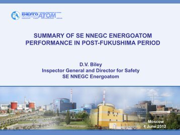 Results of Operation of Energoatom NAEC NPP in the post ...