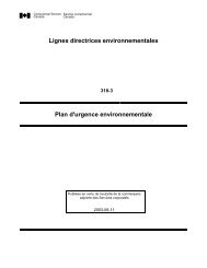 Plan d'urgence environnementale - Service correctionnel du Canada