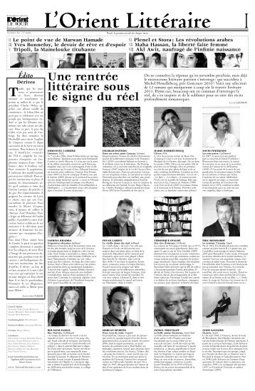 Une rentrée littéraire sous le signe du réel - L'Orient-Le Jour