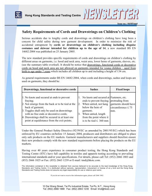 Product Safety Requirements in Garments Industry