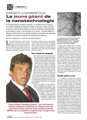 Le jeune géant de la nanotechnologie - Main Press(*)