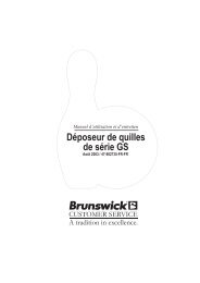 Déposeur de quilles de série GS - Brunswick