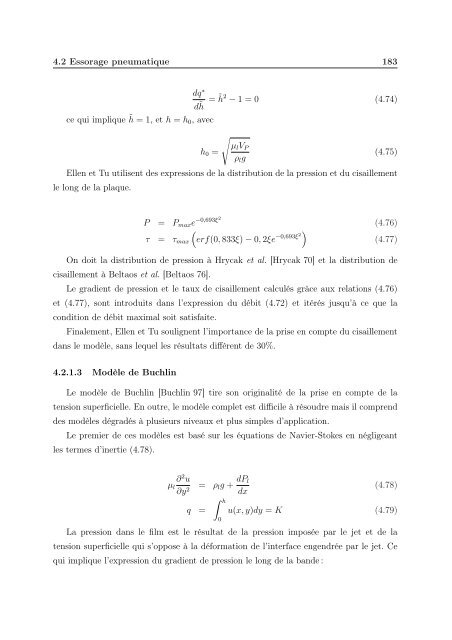 Simulation numérique de l'essorage et du refroidissement d'un film ...