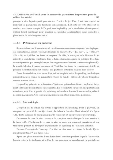 Simulation numérique de l'essorage et du refroidissement d'un film ...