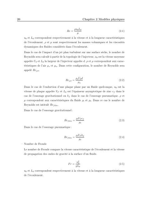 Simulation numérique de l'essorage et du refroidissement d'un film ...