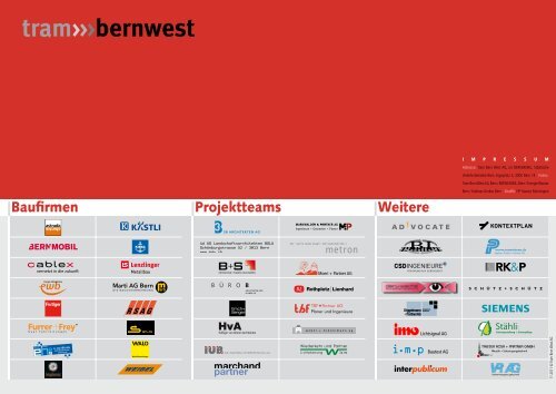 Tram Bern West: Dossier Technik - Bernmobil