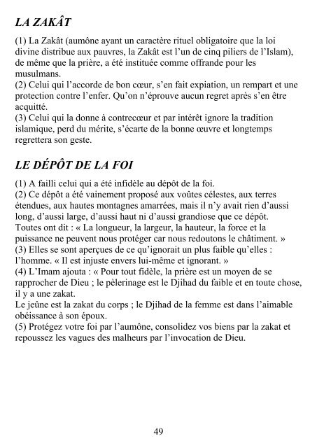 Version pdf du texte français uniquement - Nahj Al Balagha en ...