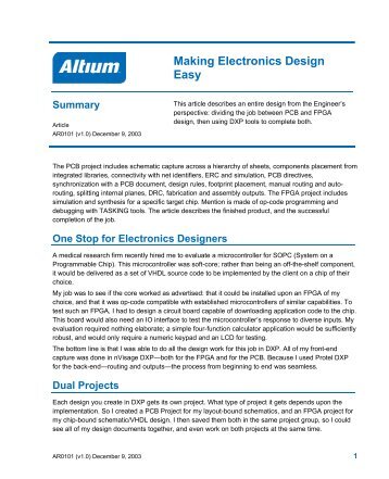 Making Electronics Design Easy - Altium