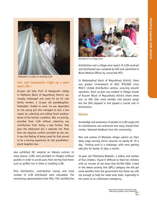 Orissa Reaches Treated Bed Nets to Vulnerable Populations