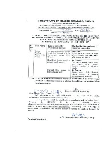 1 | Re-Tender for IDSP Cell