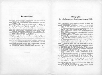 Totentafel 1937. Bibliographie der solothurnischen ...