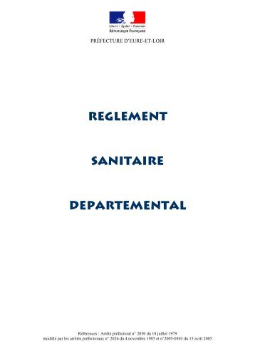 Règlement sanitaire départemental - Préfecture