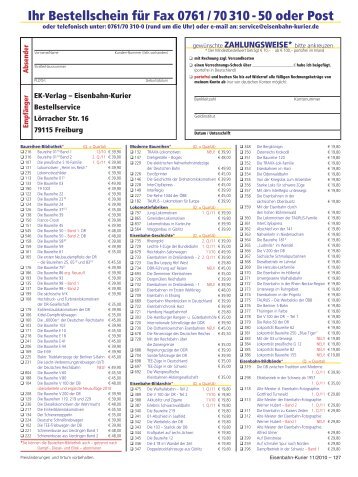 Bestellschein als PDF - Eisenbahn-Kurier